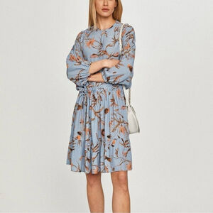 Mos Mosh Theresa Thistle Dress Size Small Colour Bel Air Blue